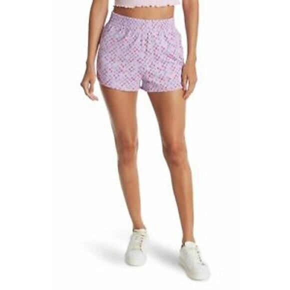 NWT Abound Women's Elastic Waist Shorts Geometric Print Pink Purple XS - Picture 1 of 4